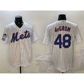 New York Mets #48 Jacob DeGrom White AmberGomez 2025 Spring Training Cool Base Stitched Jersey