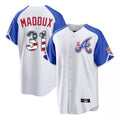 Atlanta Braves #31 Greg Maddux Player White AmberGomez USA 250 Fourth Of July City Connect Home Game Stitched Jerseys