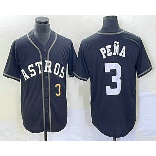 Houston Astros #3 Jeremy Pena Number Black AmberGomez Cool Base Stitched Jersey