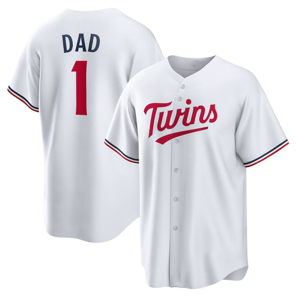 Minnesota Twins #1 Dad White AmberGomez Home Replica Jersey