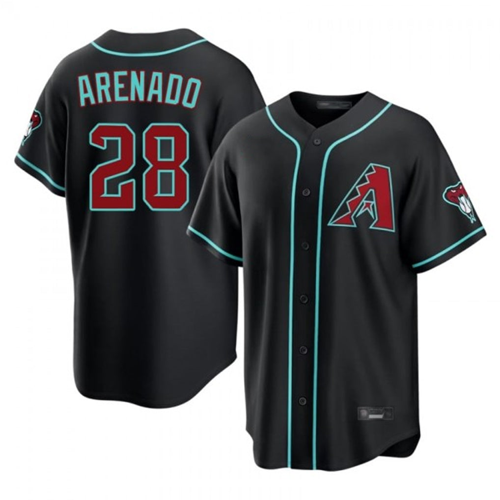 Arizona Diamondbacks #28 Nolan Arenado Player Black AmberGomez Fashion Home Game Stitched Jerseys