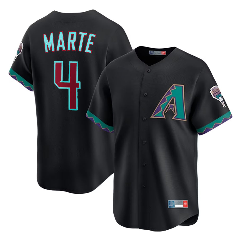 Arizona Diamondbacks #4 Ketel Marte Player Black AmberGomez Fashion Out Home Game Stitched Jerseys