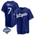 Los Angeles Dodgers #7 Blake Snell Player Royal AmberGomez Game World Series Meet Home Stitched Jerseys