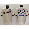 Los Angeles Dodgers #22 Clayton Kershaw Cream AmberGomez 2024 City Connect Limited Jersey