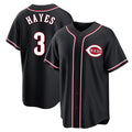 Cincinnati Reds #3 Ke'Bryan Hayes Player Black AmberGomez Fashion Out Home Game Stitched Jerseys