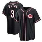 Cincinnati Reds #3 Ke'Bryan Hayes Player Black AmberGomez Fashion Out Home Game Stitched Jerseys
