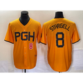 Pittsburgh Pirates #8 Willie Stargell Number Gold AmberGomez 2023 City Connect Stitched Jersey 3