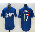 Los Angeles Dodgers #17 Shohei Ohtani Mexico Blue AmberGomez Cool Base Stitched Jerseys