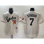 Houston Astros #7 CJ Stroud Cream AmberGomez Cactus Jack Cool Base Jersey