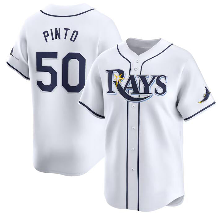 Tampa Bay Rays #50 Rene Pinto White AmberGomez Home Limited Stitched Jersey