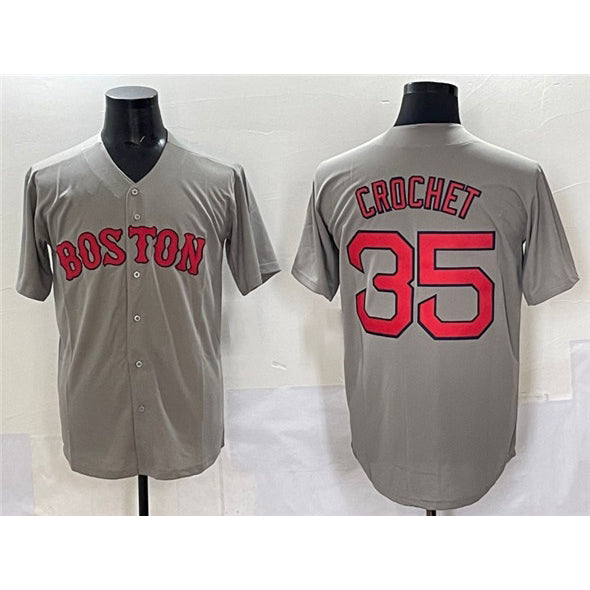 Boston Red Sox #35 Garrett Crochet Gray AmberGomez Cool Base Stitched Jersey