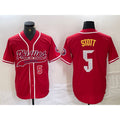Philadelphia Phillies #5 Bryson Stott Number Red AmberGomez Cool Base Stitched Jerseys