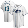 Tampa Bay Rays Replica #13 Manuel Margot White AmberGomez Home Jersey