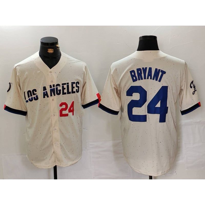 Los Angeles Dodgers #24 Kobe Bryant Number Cream AmberGomez 2024 City Connect Limited Stitched Jersey 2