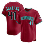 Arizona Diamondbacks #41 Carlos Santana Player Red AmberGomez Limited Home Game Stitched Jerseys