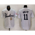 New York Yankees #11 Anthony Volpe White AmberGomez Pinstripe Fashion Cool Base Jerseys