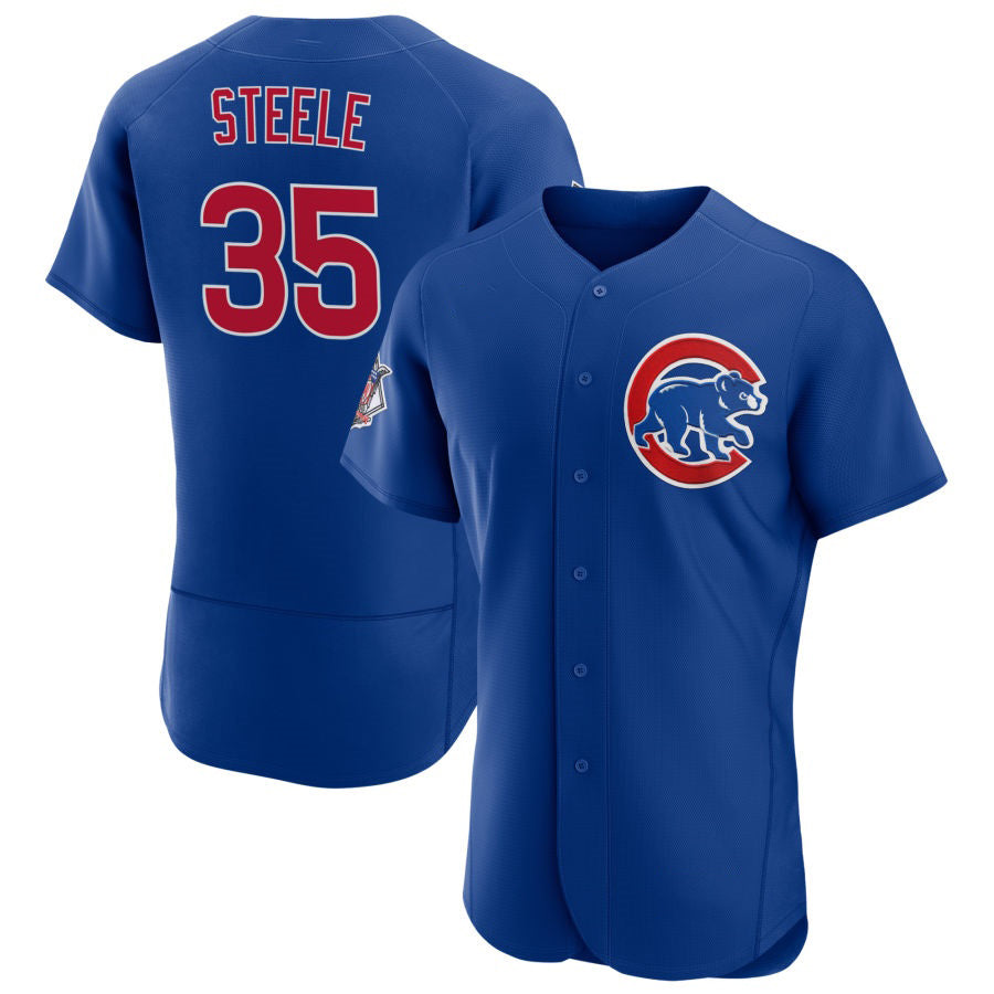 Chicago Cubs #35 Justin Steele Royal AmberGomez Alternate FlexBase Player Jersey