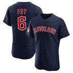 Cleveland Guardians #6 David Fry Player Navy AmberGomez Limited Elite Home Stitched Jerseys