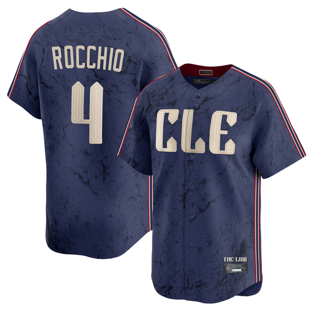 Cleveland Guardians #4 Brayan Rocchio Player Navy AmberGomez City Connect Limited Home Stitched Jerseys