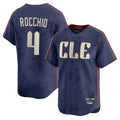 Cleveland Guardians #4 Brayan Rocchio Player Navy AmberGomez City Connect Limited Home Stitched Jerseys