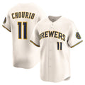 Milwaukee Brewers #11 Jackson Chourio Cream AmberGomez Home Limited Jersey