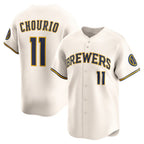 Milwaukee Brewers #11 Jackson Chourio Cream AmberGomez Home Limited Jersey