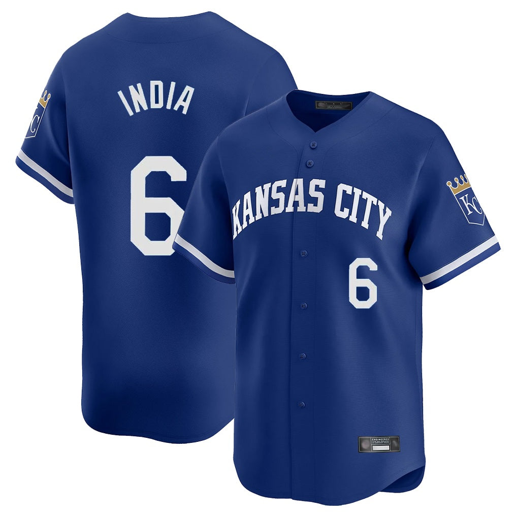 Kansas City Royals #6 Jonathan India Player Royal AmberGomez Limited Home Stitched Jerseys