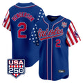 Baltimore Orioles #2 Gunnar Henderson Player Royal AmberGomez USA 250 Independence Day Vapor Premier Limited Home Game Stitched Jerseys