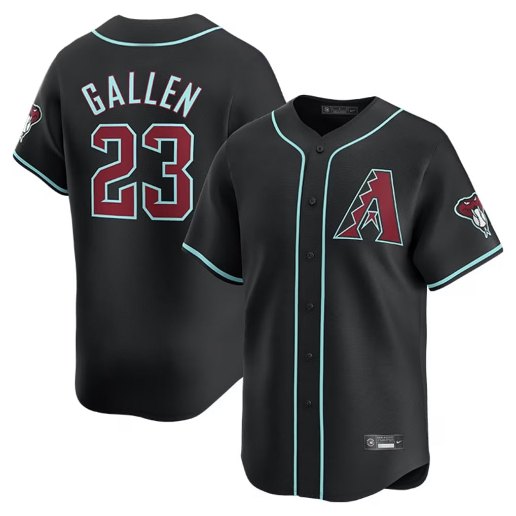 Arizona Diamondbacks #23 Zac Gallen Player Black AmberGomez Limited Home Game Stitched Jerseys