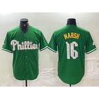 Philadelphia Phillies #16 Brandon Marsh Green AmberGomez 2024 City Connect Stitched Jersey