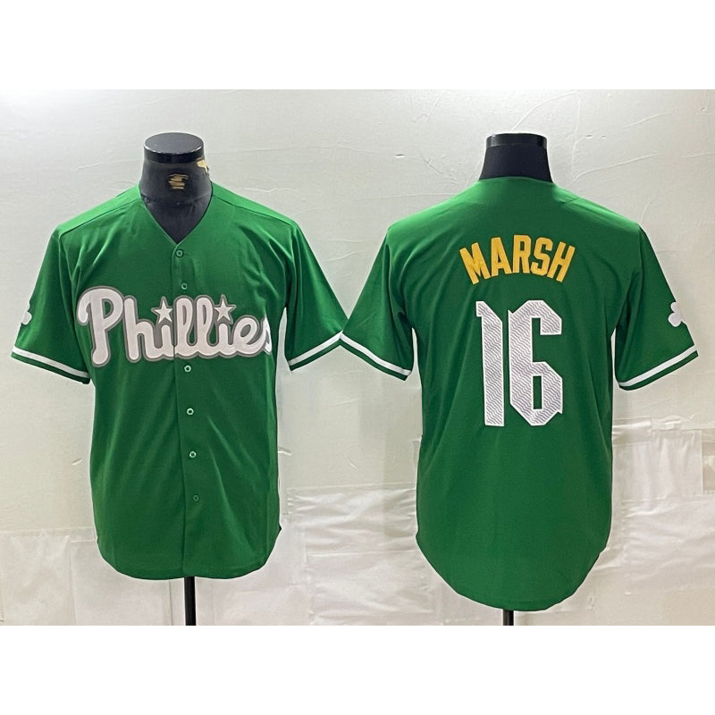 Philadelphia Phillies #16 Brandon Marsh Green AmberGomez 2024 City Connect Stitched Jersey