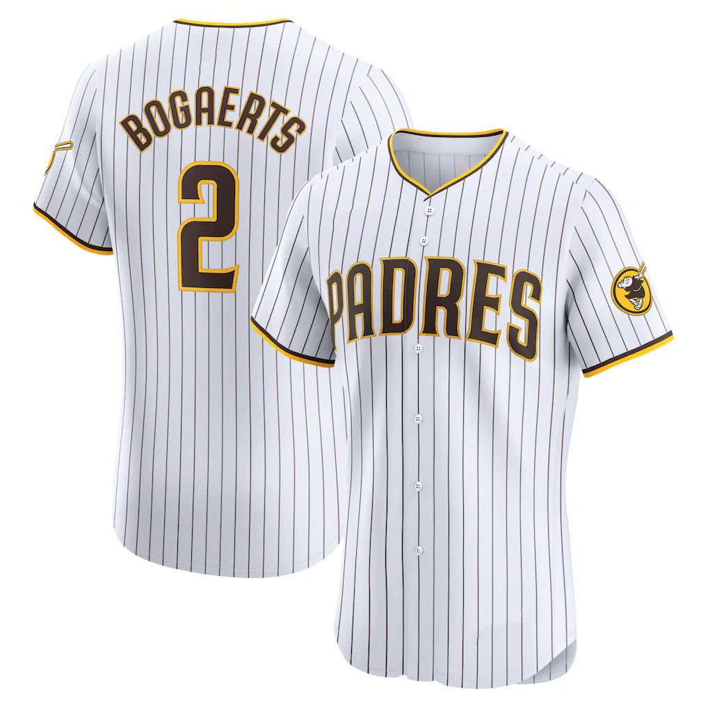 San Diego Padres #2 Xander Bogaerts White AmberGomez Home Elite Jersey