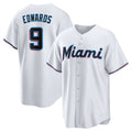 Miami Marlins #9 Xavier Edwards White AmberGomez Home Replica Jersey