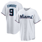 Miami Marlins #9 Xavier Edwards White AmberGomez Home Replica Jersey