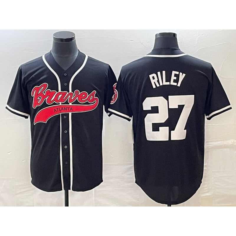 Atlanta Braves #27 Austin Riley Black AmberGomez Cool Base Stitched Jersey