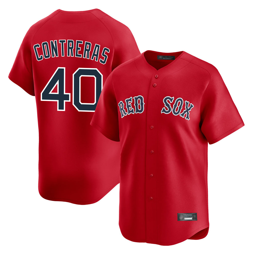 Boston Red Sox #40 Willson Contreras Player Red AmberGomez Limited Home Game Stitched Jerseys1