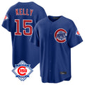 Chicago Cubs #15 Carson Kelly Player Royal AmberGomez 150th Anniversary Home Game Stitched Jerseys