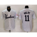 New York Yankees #11 Anthony Volpe White AmberGomez Pinstripe Fashion Cool Base Jersey 2
