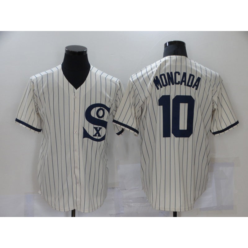Chicago White Sox #10 Yoan Moncada 2021 Cream AmberGomez Field of Dreams Name Cool Base Stitched Jersey