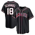 Los Angeles Angels #18 Nolan Schanuel Player Black AmberGomez Fashion Out Home Game Stitched Jerseys