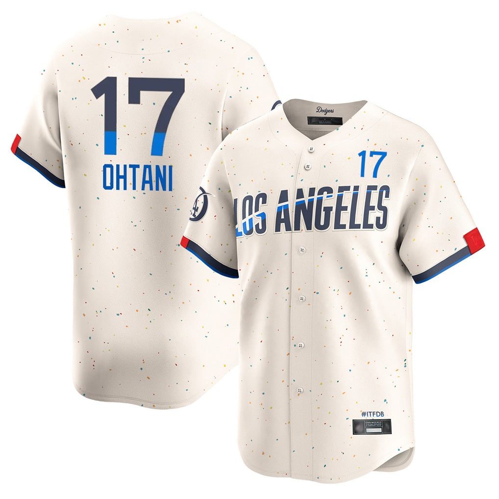 Los Angeles Dodgers #17 Shohei Ohtani Player Cream AmberGomez City Connect Limited Home Stitched Jerseys