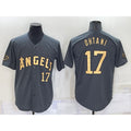 Los Angeles Angels #17 Shohei Ohtani Number Grey AmberGomez 2022 All Star Stitched Cool Base Jersey