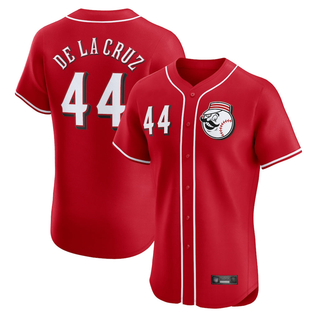 Cincinnati Reds #44 Elly De La Cruz Player Red AmberGomez Limited Elite Home Game Stitched Jerseys