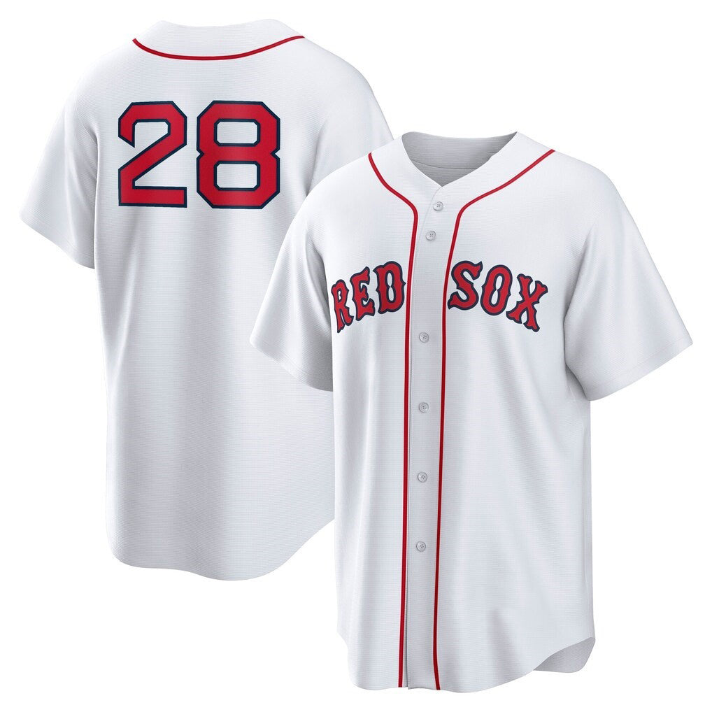 Boston Red Sox #28 Kristian Campbell White AmberGomez Home Replica Jersey