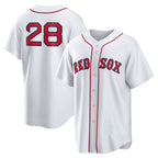 Boston Red Sox #28 Kristian Campbell White AmberGomez Home Replica Jersey