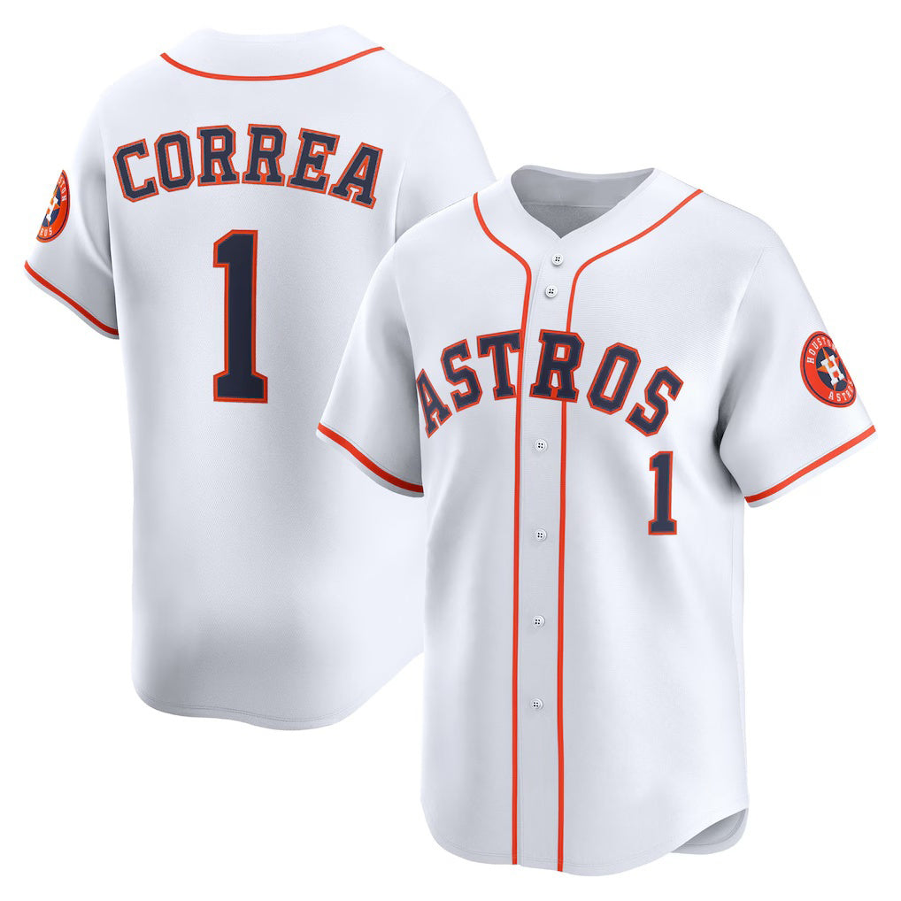 Houston Astros #1 Carlos Correa White AmberGomez Home Limited Player Jersey