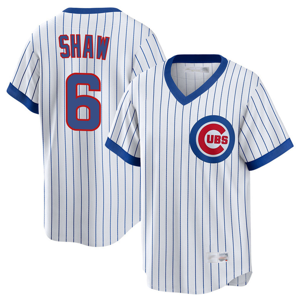 Chicago Cubs #6 Matt Shaw Player White AmberGomez T-shirt Cooperstown Collection Limited Stitched Jerseys