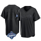 Los Angeles Dodgers #18 Yoshinobu Yamamoto Player Black AmberGomez World Series Meet Pitch Fashion T-shirt Stitched Jerseys