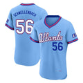 Atlanta Braves #56 Spencer Schwellenbach Player Powder Blue AmberGomez 2026 City Connect T-shirt Limited Elite Home Game Stitched Jerseys