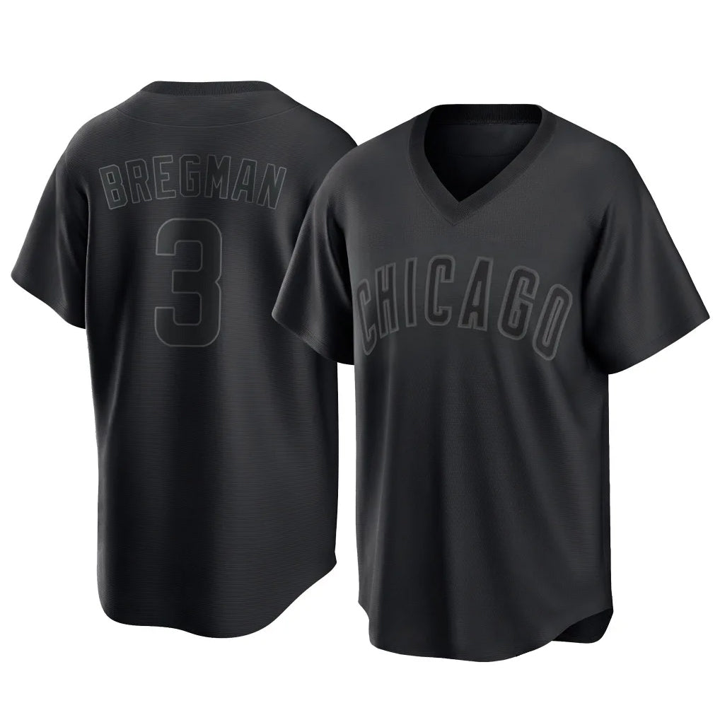 Chicago Cubs #3 Alex Bregman Player Black AmberGomez T-shirt Home Game Stitched Jerseys